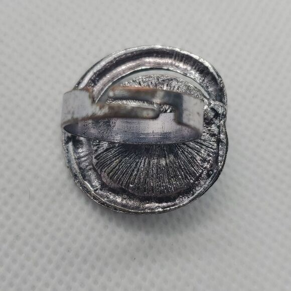 Adjustable Silver Tone & Blue Tentacle Ring - Picture 3 of 3